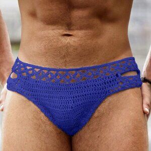 Manfinity Blue Crochet Bikini Size Large